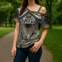 Aotearoa Iwi Waikato Tainui Personalised Cross Shoulder Shirt Maori Kowhaiwhai Pattern LT19 - Polynesian Pride