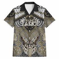 Aotearoa Iwi Waikato Tainui Personalised Hawaiian Shirt Maori Kowhaiwhai Pattern LT19 Dark Yellow - Polynesian Pride