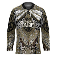 Aotearoa Iwi Waikato Tainui Personalised Hockey Jersey Maori Kowhaiwhai Pattern LT19 Unisex Dark Yellow - Polynesian Pride