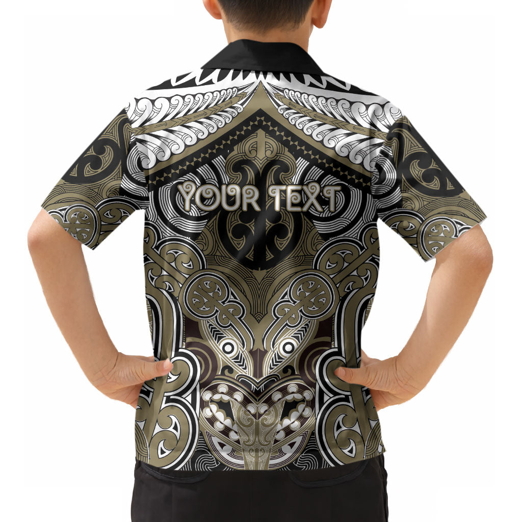Aotearoa Iwi Waikato Tainui Personalised Kid Hawaiian Shirt Maori Kowhaiwhai Pattern LT19 - Polynesian Pride