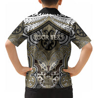 Aotearoa Iwi Waikato Tainui Personalised Kid Hawaiian Shirt Maori Kowhaiwhai Pattern LT19 - Polynesian Pride