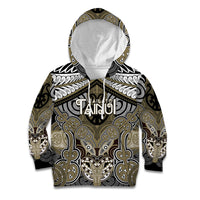 Aotearoa Iwi Waikato Tainui Personalised Kid Hoodie Maori Kowhaiwhai Pattern LT19 Hoodie Dark Yellow - Polynesian Pride