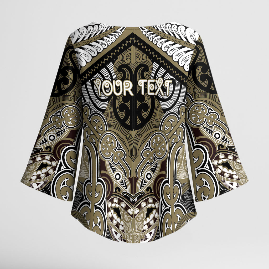 Aotearoa Iwi Waikato Tainui Personalised Kimono Sleeve Blouse Maori Kowhaiwhai Pattern LT19 - Polynesian Pride