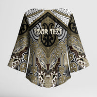 Aotearoa Iwi Waikato Tainui Personalised Kimono Sleeve Blouse Maori Kowhaiwhai Pattern LT19 - Polynesian Pride