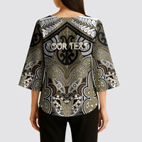 Aotearoa Iwi Waikato Tainui Personalised Kimono Sleeve Blouse Maori Kowhaiwhai Pattern LT19 - Polynesian Pride
