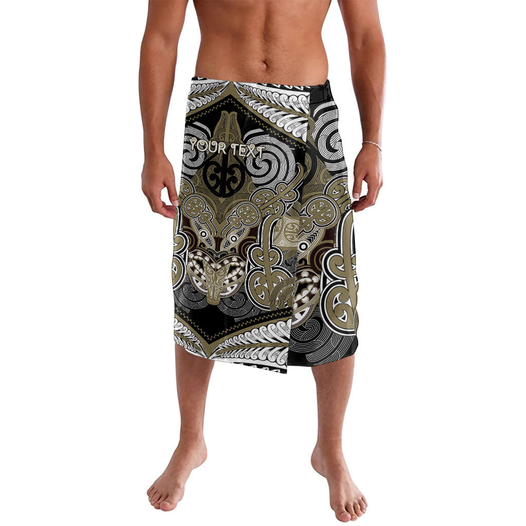 Aotearoa Iwi Waikato Tainui Personalised Lavalava Maori Kowhaiwhai Pattern LT19 Dark Yellow - Polynesian Pride