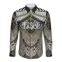Aotearoa Iwi Waikato Tainui Personalised Long Sleeve Button Shirt Maori Kowhaiwhai Pattern LT19 Unisex Dark Yellow - Polynesian Pride
