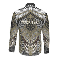 Aotearoa Iwi Waikato Tainui Personalised Long Sleeve Button Shirt Maori Kowhaiwhai Pattern LT19 - Polynesian Pride