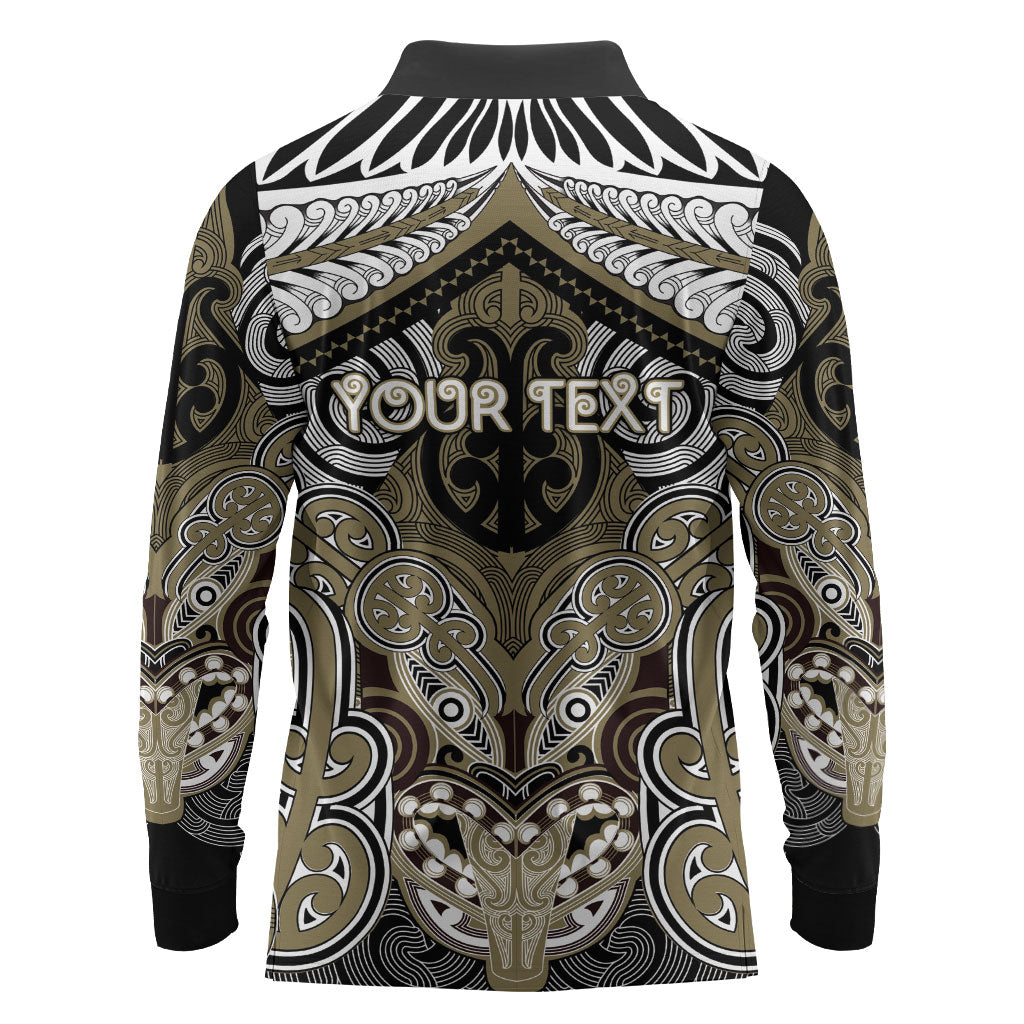 Aotearoa Iwi Waikato Tainui Personalised Long Sleeve Polo Shirt Maori Kowhaiwhai Pattern LT19 - Polynesian Pride