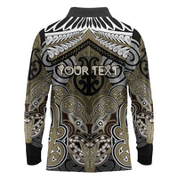 Aotearoa Iwi Waikato Tainui Personalised Long Sleeve Polo Shirt Maori Kowhaiwhai Pattern LT19 - Polynesian Pride