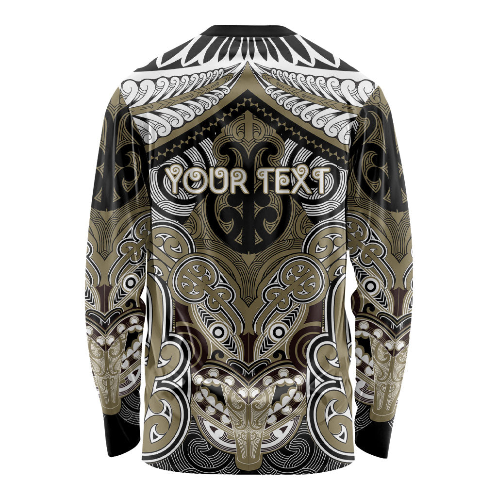 Aotearoa Iwi Waikato Tainui Personalised Long Sleeve Shirt Maori Kowhaiwhai Pattern LT19 - Polynesian Pride