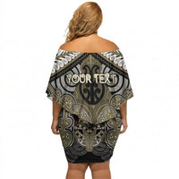 Aotearoa Iwi Waikato Tainui Personalised Off Shoulder Short Dress Maori Kowhaiwhai Pattern LT19 - Polynesian Pride