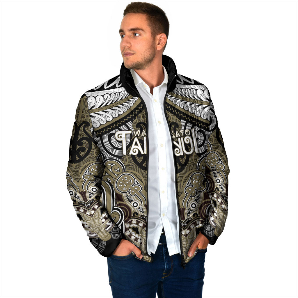 Aotearoa Iwi Waikato Tainui Personalised Padded Jacket Maori Kowhaiwhai Pattern LT19 - Polynesian Pride
