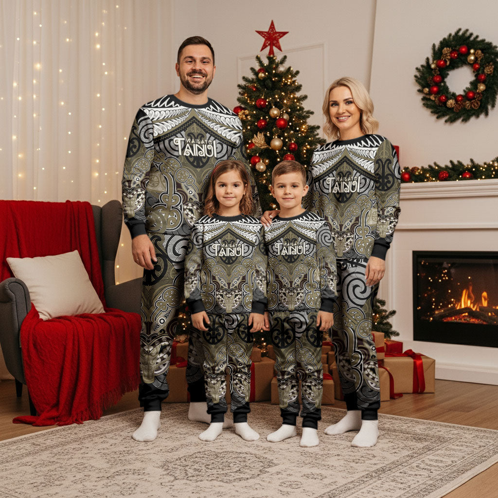 Aotearoa Iwi Waikato Tainui Personalised Christmas Pajama Set Maori Kowhaiwhai Pattern LT19 - Polynesian Pride
