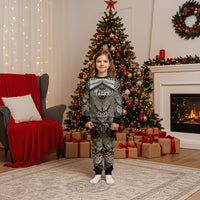 Aotearoa Iwi Waikato Tainui Personalised Christmas Pajama Set Maori Kowhaiwhai Pattern LT19 Kid Dark Yellow - Polynesian Pride
