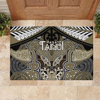 Aotearoa Iwi Waikato Tainui Rubber Doormat Maori Kowhaiwhai Pattern LT19 Dark Yellow - Polynesian Pride
