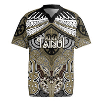 Aotearoa Iwi Waikato Tainui Personalised Rugby Jersey Maori Kowhaiwhai Pattern LT19 Dark Yellow - Polynesian Pride