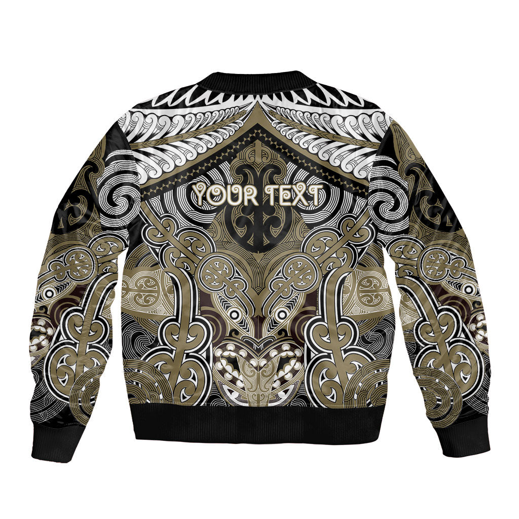 Aotearoa Iwi Waikato Tainui Personalised Sleeve Zip Bomber Jacket Maori Kowhaiwhai Pattern LT19 - Polynesian Pride