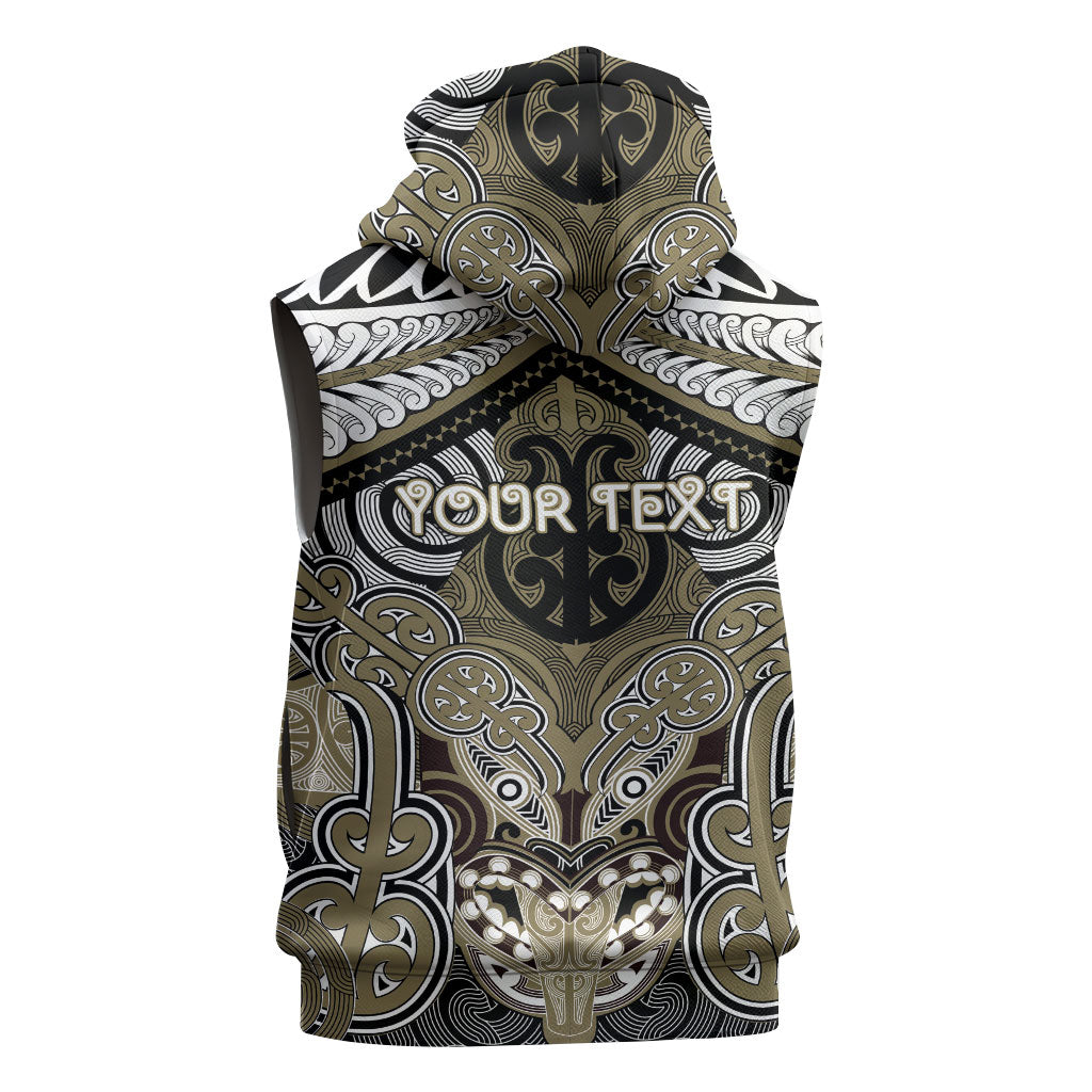 Aotearoa Iwi Waikato Tainui Personalised Sleeveless Hoodie Maori Kowhaiwhai Pattern LT19 - Polynesian Pride