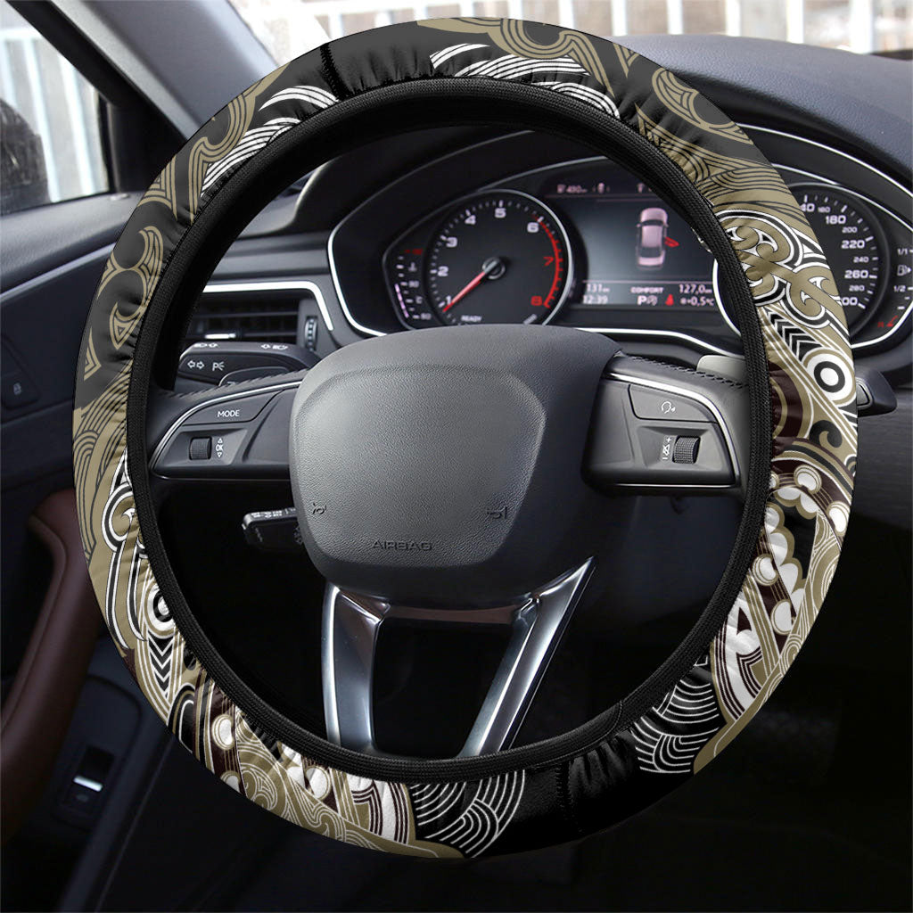 Aotearoa Iwi Waikato Tainui Steering Wheel Cover Maori Kowhaiwhai Pattern LT19 - Polynesian Pride