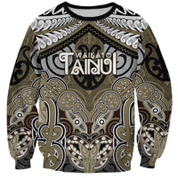 Aotearoa Iwi Waikato Tainui Personalised Sweatshirt Maori Kowhaiwhai Pattern LT19 Unisex Dark Yellow - Polynesian Pride