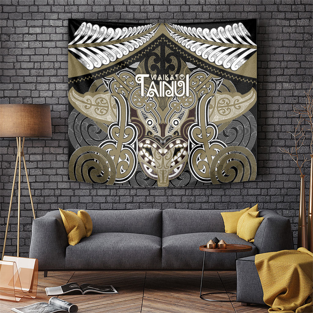 Aotearoa Iwi Waikato Tainui Tapestry Maori Kowhaiwhai Pattern LT19 Dark Yellow - Polynesian Pride