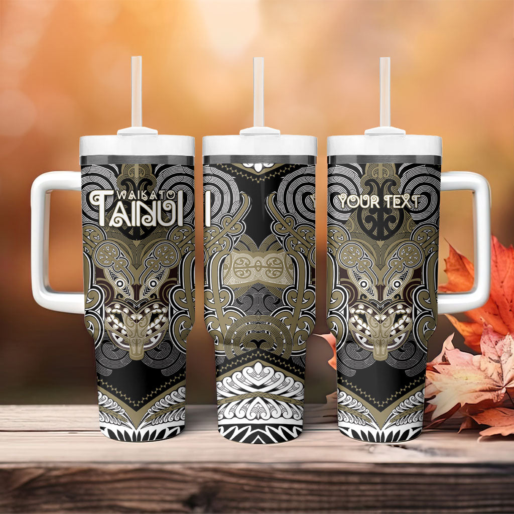Aotearoa Iwi Waikato Tainui Personalised Tumbler With Handle Maori Kowhaiwhai Pattern LT19 - Polynesian Pride