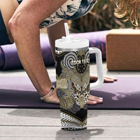 Aotearoa Iwi Waikato Tainui Personalised Tumbler With Handle Maori Kowhaiwhai Pattern LT19 - Polynesian Pride