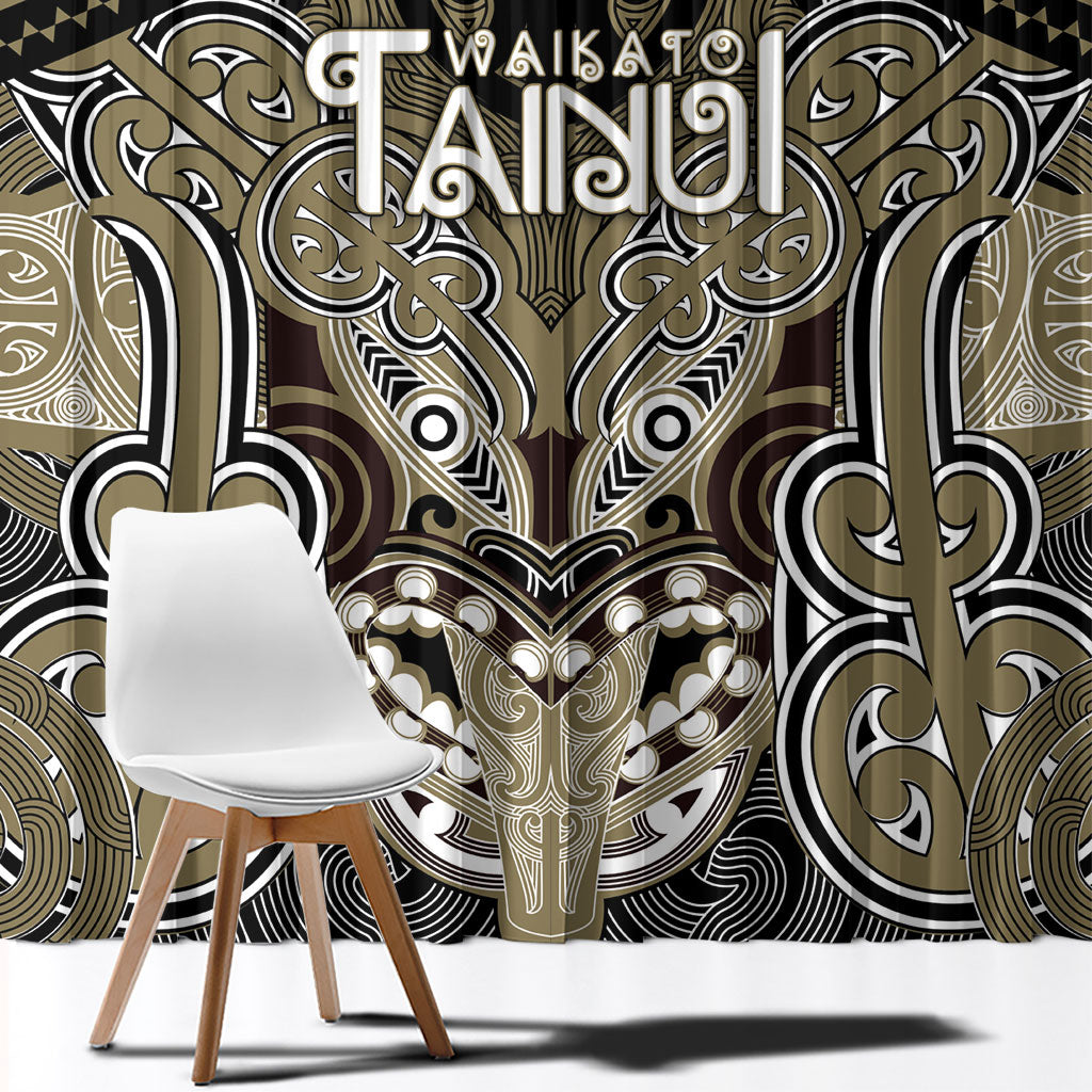 Aotearoa Iwi Waikato Tainui Window Curtain Maori Kowhaiwhai Pattern LT19 - Polynesian Pride