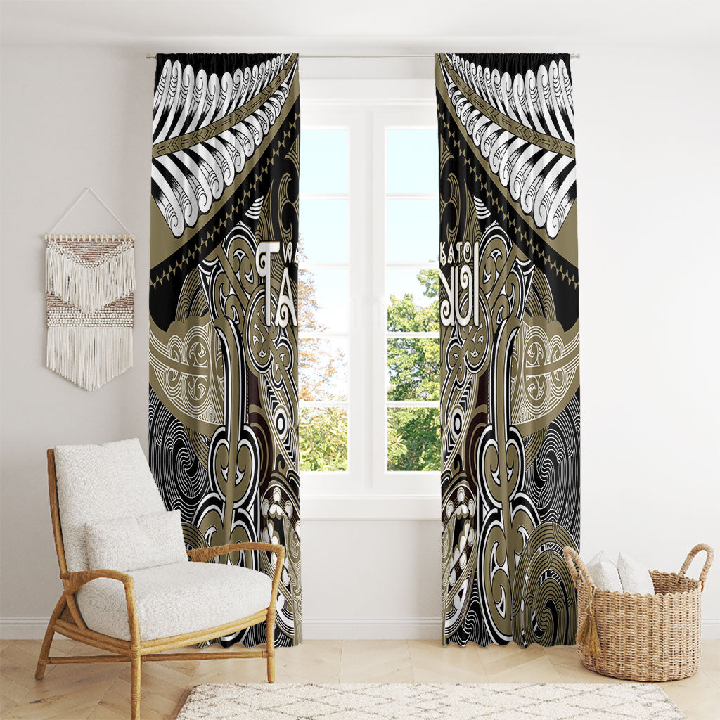 Aotearoa Iwi Waikato Tainui Window Curtain Maori Kowhaiwhai Pattern LT19 - Polynesian Pride