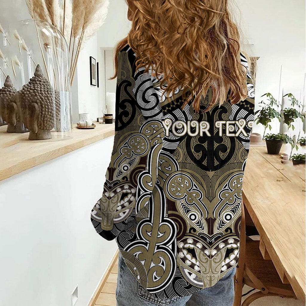 Aotearoa Iwi Waikato Tainui Personalised Women Casual Shirt Maori Kowhaiwhai Pattern LT19 - Polynesian Pride