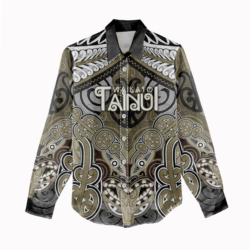 Aotearoa Iwi Waikato Tainui Personalised Women Casual Shirt Maori Kowhaiwhai Pattern LT19 - Polynesian Pride