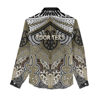 Aotearoa Iwi Waikato Tainui Personalised Women Casual Shirt Maori Kowhaiwhai Pattern LT19 - Polynesian Pride