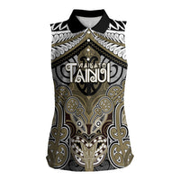 Aotearoa Iwi Waikato Tainui Personalised Women Sleeveless Polo Shirt Maori Kowhaiwhai Pattern LT19 Female Dark Yellow - Polynesian Pride