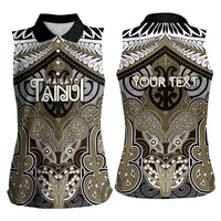 Aotearoa Iwi Waikato Tainui Personalised Women Sleeveless Polo Shirt Maori Kowhaiwhai Pattern LT19 - Polynesian Pride