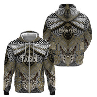Aotearoa Iwi Waikato Tainui Personalised Zip Hoodie Maori Kowhaiwhai Pattern LT19 - Polynesian Pride