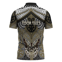 Aotearoa Iwi Waikato Tainui Personalised Zipper Polo Shirt Maori Kowhaiwhai Pattern LT19 - Polynesian Pride