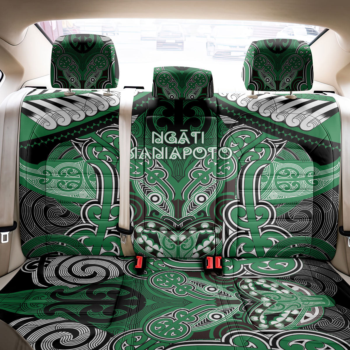 Aotearoa Iwi Ngati Maniapoto Back Car Seat Cover Maori Kowhaiwhai Pattern LT19 - Polynesian Pride