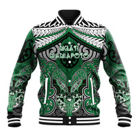 Aotearoa Iwi Ngati Maniapoto Personalised Baseball Jacket Maori Kowhaiwhai Pattern LT19 Unisex Green - Polynesian Pride