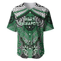 Aotearoa Iwi Ngati Maniapoto Personalised Baseball Jersey Maori Kowhaiwhai Pattern LT19 Green - Polynesian Pride