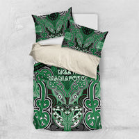 Aotearoa Iwi Ngati Maniapoto Bedding Set Maori Kowhaiwhai Pattern LT19 US Twin 172cm x 218cm Green - Polynesian Pride