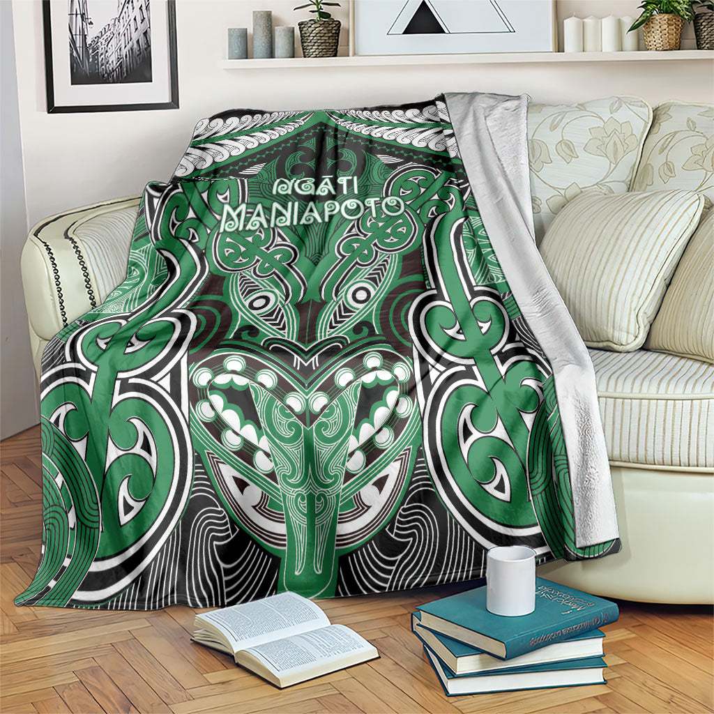 Aotearoa Iwi Ngati Maniapoto Blanket Maori Kowhaiwhai Pattern LT19 Green - Polynesian Pride