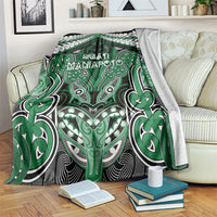 Aotearoa Iwi Ngati Maniapoto Blanket Maori Kowhaiwhai Pattern LT19 Green - Polynesian Pride