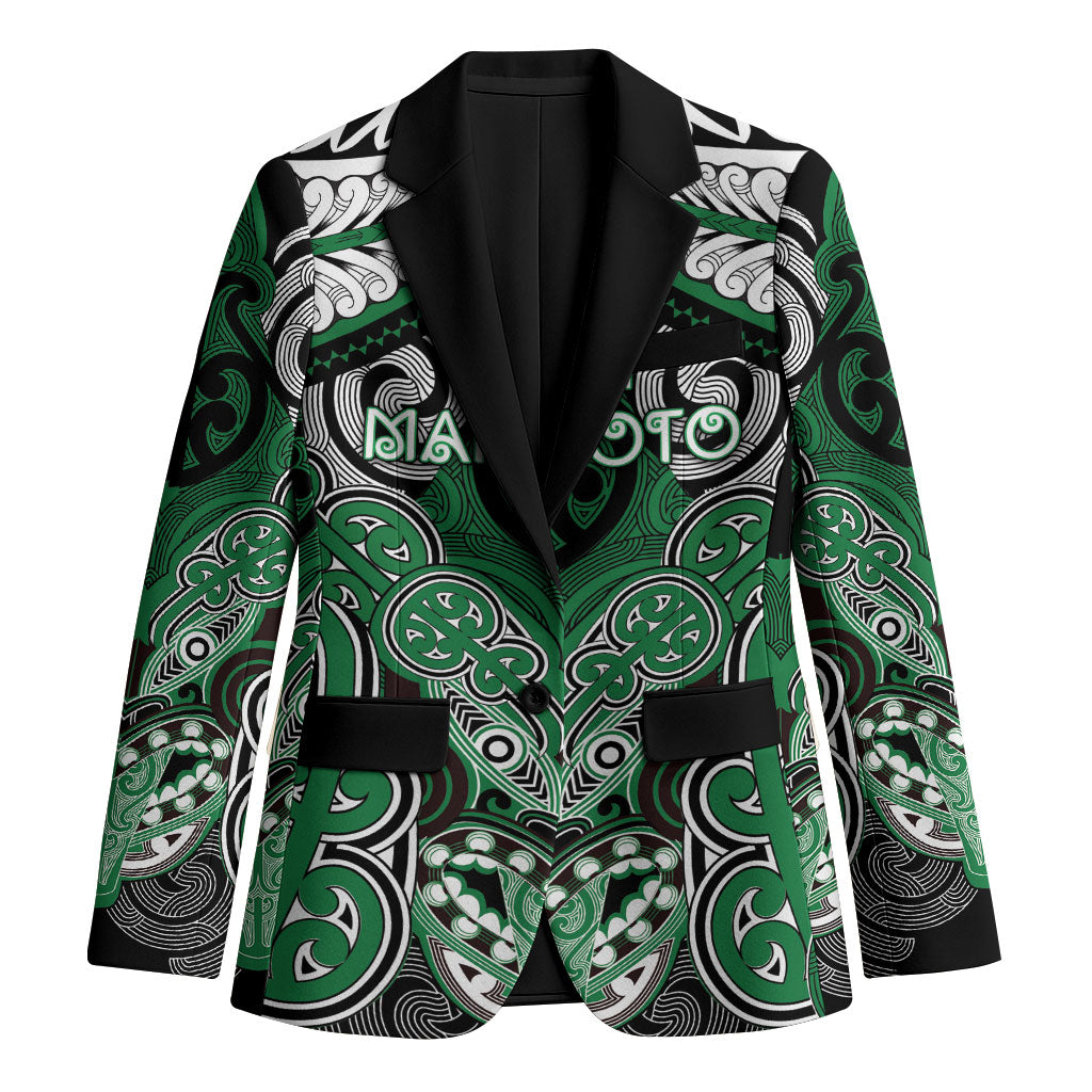 Aotearoa Iwi Ngati Maniapoto Personalised Blazer Maori Kowhaiwhai Pattern LT19 Unisex Green - Polynesian Pride