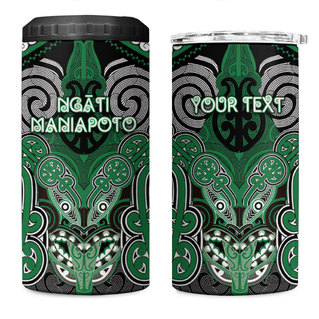 Aotearoa Iwi Ngati Maniapoto Personalised 4 in 1 Can Cooler Tumbler Maori Kowhaiwhai Pattern LT19 One Size: 16 oz Green - Polynesian Pride