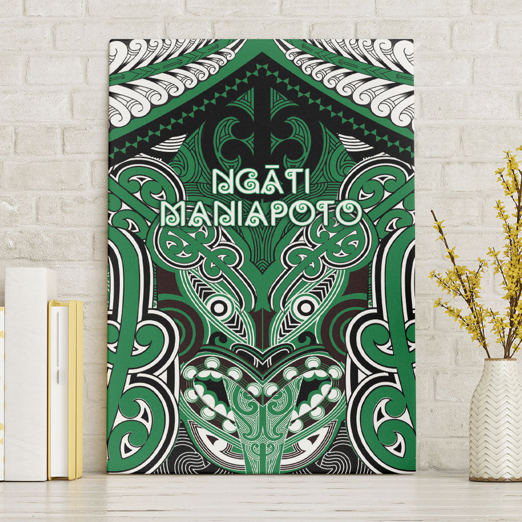 Aotearoa Iwi Ngati Maniapoto Canvas Wall Art Maori Kowhaiwhai Pattern LT19 Without Frame Green - Polynesian Pride
