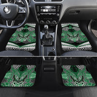 Aotearoa Iwi Ngati Maniapoto Personalised Car Mats Maori Kowhaiwhai Pattern LT19 Set 4pcs Green - Polynesian Pride