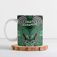 Aotearoa Iwi Ngati Maniapoto Personalised Ceramic Mug Maori Kowhaiwhai Pattern LT19 Green - Polynesian Pride