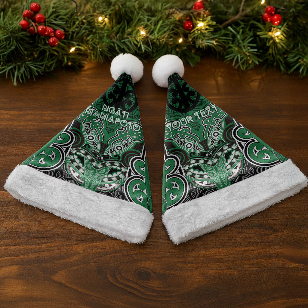 Aotearoa Iwi Ngati Maniapoto Personalised Christmas Santa Hat Maori Kowhaiwhai Pattern LT19 - Polynesian Pride