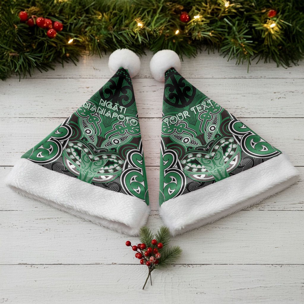 Aotearoa Iwi Ngati Maniapoto Personalised Christmas Santa Hat Maori Kowhaiwhai Pattern LT19 - Polynesian Pride